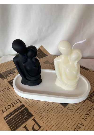 Bernami Vazo Pinterest Kadın Erkek Çift Mum Ve Biblo + Organizer Dekoratif Tabaklı Set 3 Parça Diğer