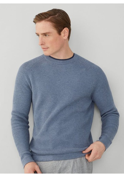 Hackett Mavi Erkek Bisiklet Slim Fit Kazak Hm703093