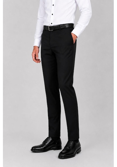 Classics Men Caserta Comfort Fit Likralı Boru Paça Erkek Kumaş Pantolon - 7711 Siyah