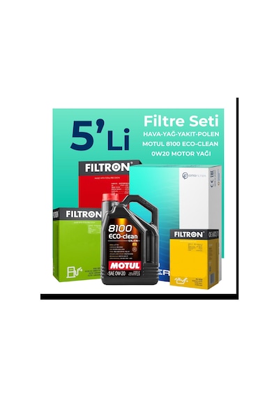 Filtron Alfa Romeo Tonale 1.6 Dizel Filtre Bakım Seti Motul Motor Yağlı (2022-2024) 5 Li