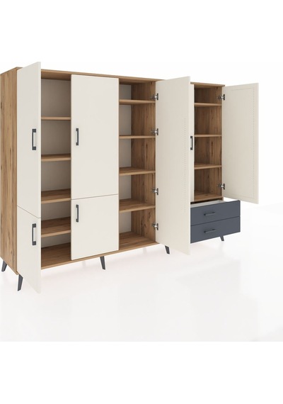 Hyperion Dolap 12 Raflı 2 Çekmeceli 7 Kapaklı 220x44x163 Çam-ayta Çam-aytaşı/antrasit Hyperion Dolap 12 Raflı 2 Çekmeceli 7 Kapaklı 220x44x163 Çam-ayta Çam-aytaşı/antrasit