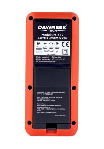 Dawreek Mesafe Ölçer E40 Red 80 Metre Dijital El Tipi Mesafe Ölçüm Cihazı