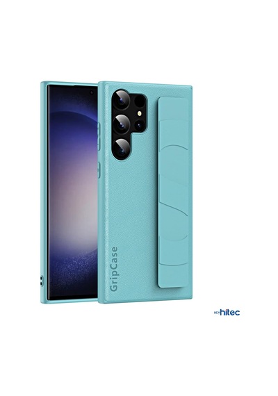 Schitec Samsung Galaxy S24 Ultra Uyumlu Premium Case Parmak Askılı Telefon Kılıfı Açık Mavi