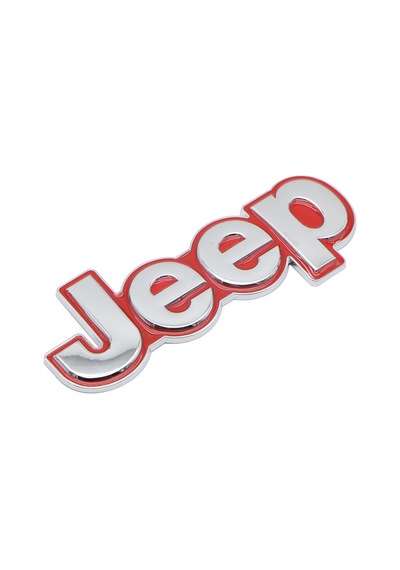 Jeep Bagaj / Kaput Yazı Logo Gri Kırmızı Gölgeli Metal Hood Trunk