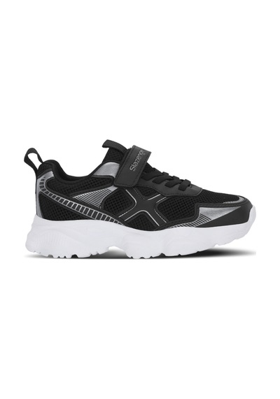 Slazenger Fast Track I Unisex Çocuk Cırt Cırtlı Siyah / Gümüş Günlük Spor Ayakkabısı