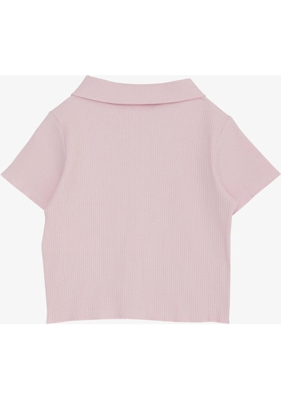 Breeze Kız Çocuk Tişört Crop Çıtçıtlı Fitilli 9-14 Yaş, Pembe-pembe Pembe