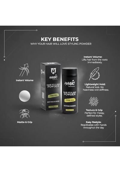 Saç Şekillendirici Toz Wax 20gr - Şekillendirici Saç Pudrası, Mat Görünüm, Görünmez Doku, Anında Hacım Veric