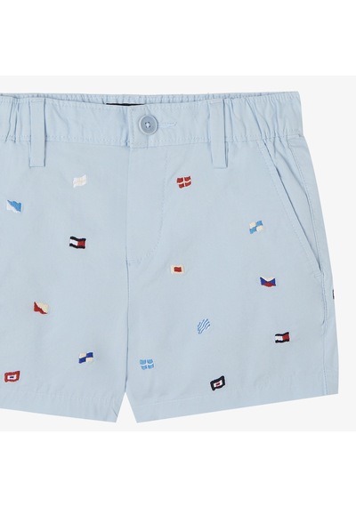 Tommy Hilfiger Allover Flag Çocuk Mavi Şort Kb0kb09483 Mavi