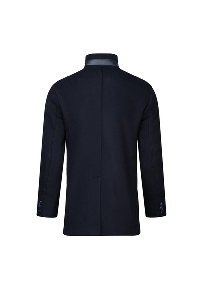 Hatemoğlu Lacivert Slim Fit Hakim Yaka İçlikli Kaşe Yünlü Palto 2982383 Lacivert