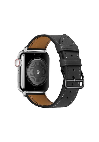 Ally Apple Watch Uyumlu - 7-8 45mm 6-5-4 44mm Watch Uyumlu - Ultra 49mm Single Coil Deri Kayış Kordon 3-2-1 42mm- 5775