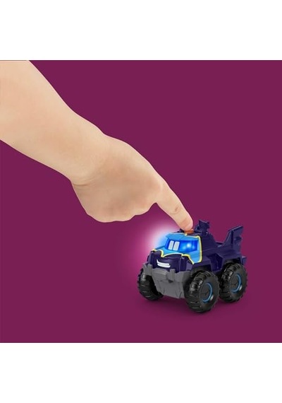 Fisher-price Batwheels Işıklı Yarışçılar Fisher-price Dc Batwheels Işıklı 1:55 Ölçekli Oyuncak Arabalar, Batmobile Bam Ve Buff, 2 Parça Hml25