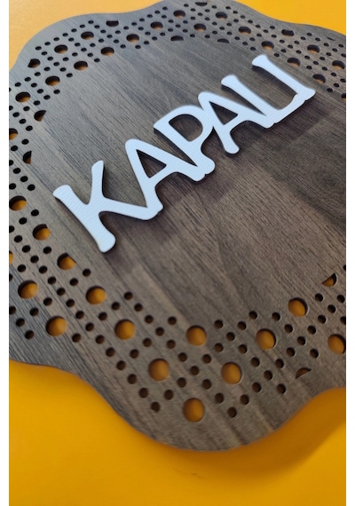 Hazeran Rattan Desenli Modern Açık/kapalı Tabelası - Tesbih Ahşap