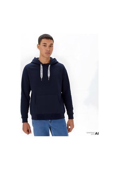 Tommy Hilfiger Tommy Jeans Bxy Logo Drawcord Kadın Mavi Sweatshirt Düz Dw0dw17794 Mavi