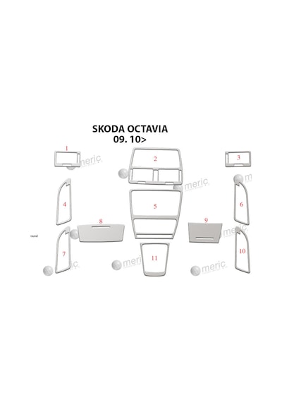 Skoda Octavia Piano Black Kaplama 2009 11 Parça Alüminyum