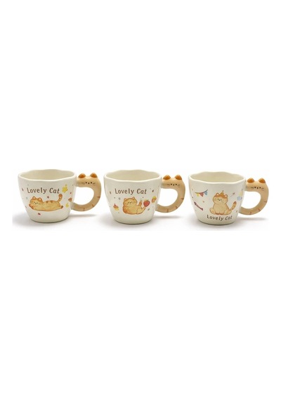 3d Kedi Figürlü Kupa Bardak Alk5036 Renkli