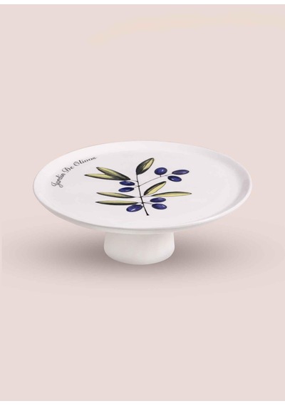 The Mia Olivos Ayaklı Servis Tabağı 10x30 Cm Çok Renkli