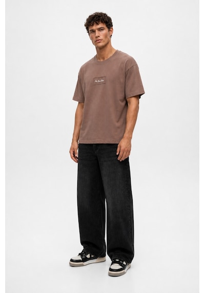 Respire Erkek Ffb Nakışlı Oversize T-shirt Kahve