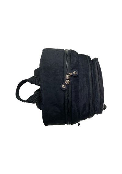 Cakard Kaliteli Su Geçirmez Astarlı Krinkıl Kumaş Unisex İki Gözlü Okul Spor Seyahat Sırt Çantası 28x38 Cm Siyah