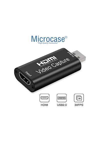 Usb 2.0 Hdmı Video Capture Video Kayıt Ekran Aktarma Adaptörü - Siyah Al2623