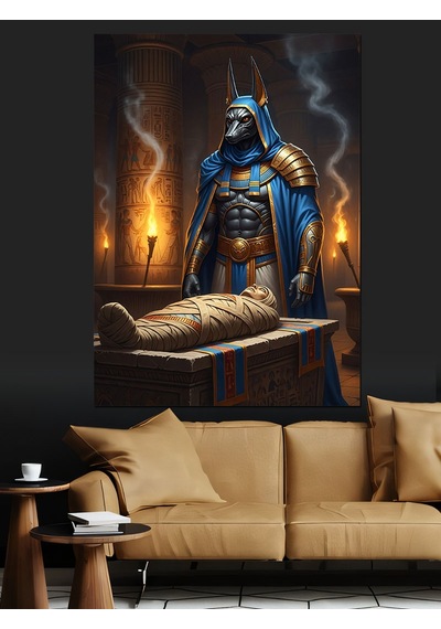 Ahşap Tablo Mısır Tanrısı Anubis Tablosu Şehir Tabloları