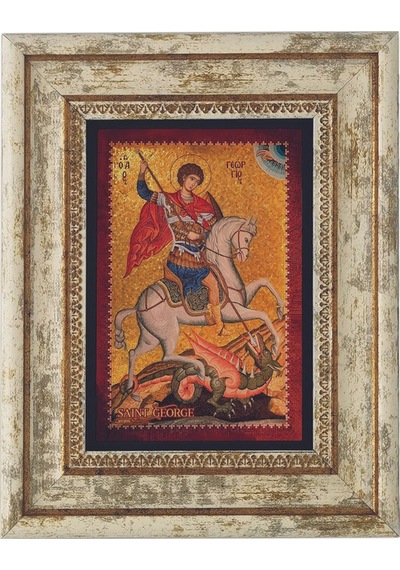 Saint Aziz George Moazaiği Baskılı Taş Tablo 20x25