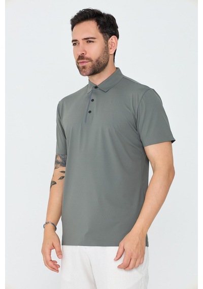 Yeşil Üç Düğmeli Erkek Polo Yaka Tişört Green
