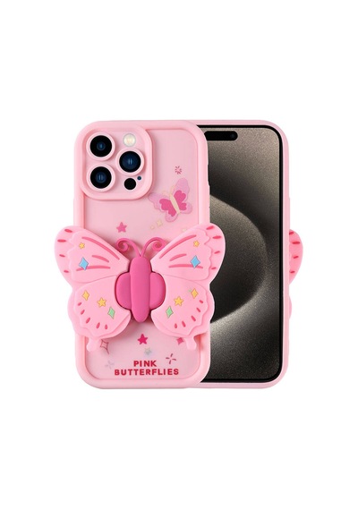 Apple Uyumlu iPhone 15 Pro Kılıf Kamera Korumalı Figür Tasarımlı Klfs Kapya Kapak-pembe Açık Pembe Açık