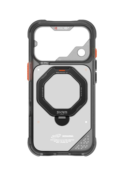 Apple iPhone 18 Pro Uyumlu Kılıf M-safe Şarj Özellikli Standlı Skinarma Saturn Kapak Siyah