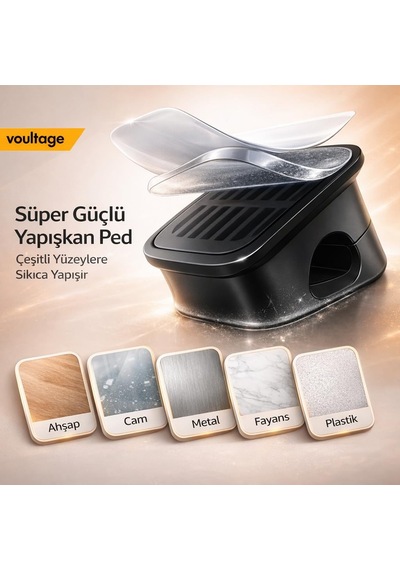 Manyetik Kablo Düzenleyici 6 Lı Set, Masa Kablo Tutucu Klips, Şarj Kablosu Organizer Siyah Siy Standart