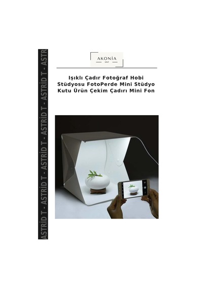 Işıklı Çadır Fotoğraf Hobi Stüdyosu Fotoperde Mini Stüdyo Kutu Ürün Çekim Çadırı Mini Fon Beyaz