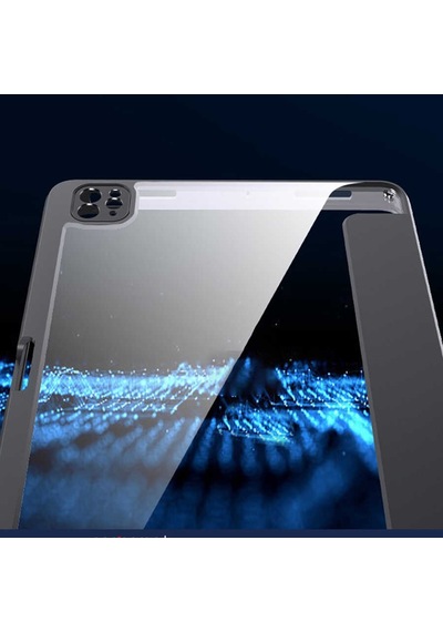 Apple Uyumlu iPad, Air 10.9 2020 4.nesil Kılıf Kalem Bölmeli Arkası Şeffaf Standlı Nt2