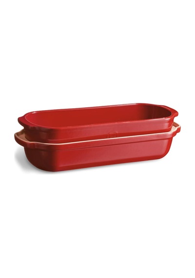 Emile Henry EH345503 Seramik Ekmek Fırın Kabı 39 x 16.5 x 15 CM  2.3 L Kırmızı