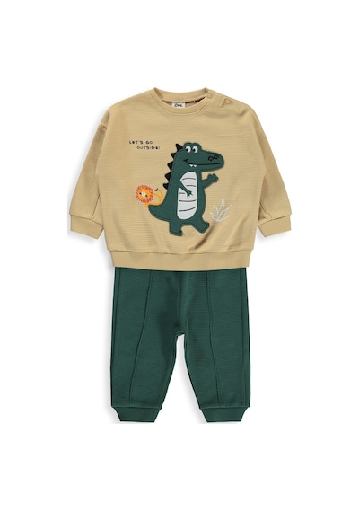Civil Baby Timsah Baskılı 6-18 Ay Takım - Açık Camel