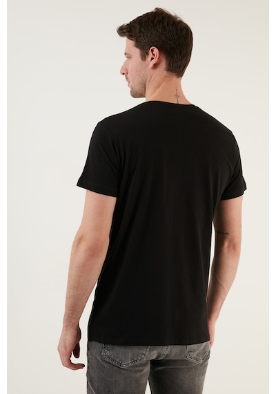 Buratti Pamuklu Slim Fit Bisiklet Yaka Erkek T Shirt 541Tactical Siyah