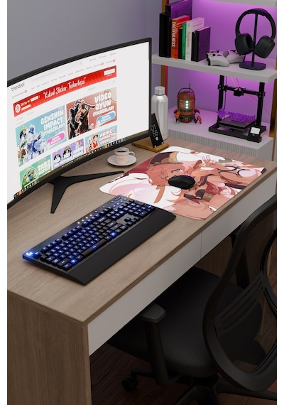 Yanfei Genshin Impact Anime Oyuncu V5 - 48x40 Xl Gaming Mouse Pad Fare Altlığı