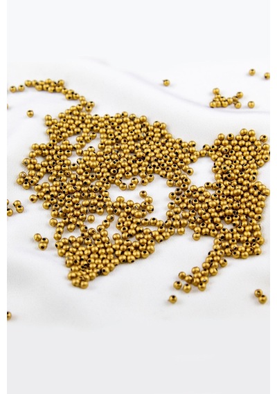 Mat Gold 3 Mm Plastik İnci Boncuk Takı Aksesuar Malzemesi 25 Gr
