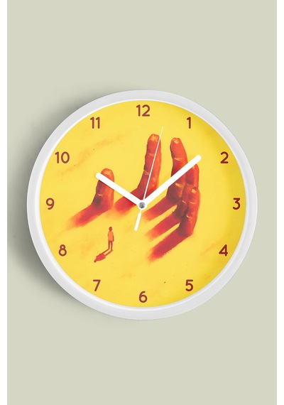 Varoluş Yankısı Modern Tasarım Duvar Saati - 25cm - Önü Camlı Beyaz Kasa - Sessiz Mekanizma-jh0339 Beyaz