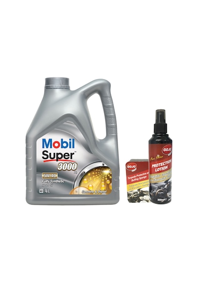 Mobil Super 3000 X1 5W-40 Tam Sentetik Motor Yağı 4 L + Gojo Araç Bakım Seti