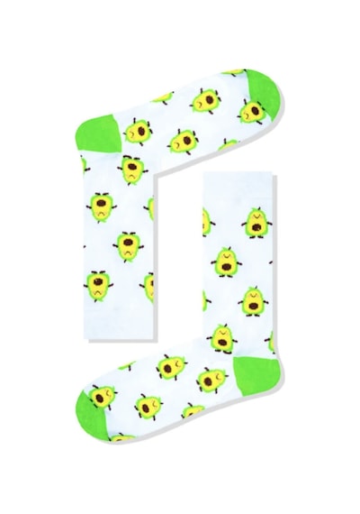 Bidigago Mini Avokadolar Desenli Unisex Çorap Beyaz