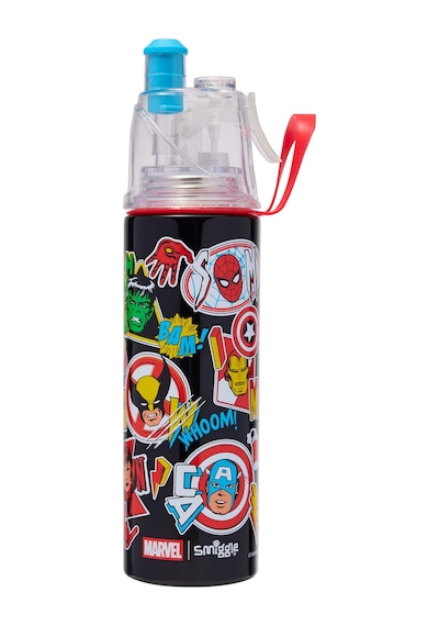 Smiggle - Marvel Su Püskürtmeli 500ml Çelik Matara Desenli