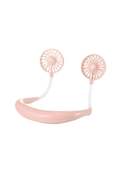 Giyilebilir Kablosuz Masling Şarjlı Taşınabilir Mini Fan Vantilatör Pembe