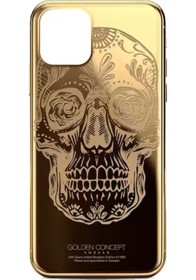 Apple Uyumlu iPhone 12 Pro Max Kuru Kafa Gold Kılıf