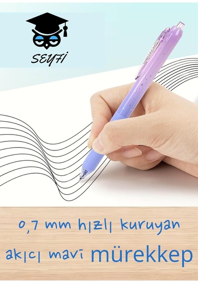 Tr 0,7 Mm Jel Tükenmez Kalem Akıcı Hızlı Kuruyan Mavi Renk Mürekkep Writech Amerikan Marka Sessiz Kalem Genel