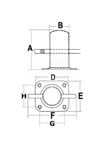 Tekli T Baba İskele Babası Paslanmaz Tekne Demirleme 40 MM
