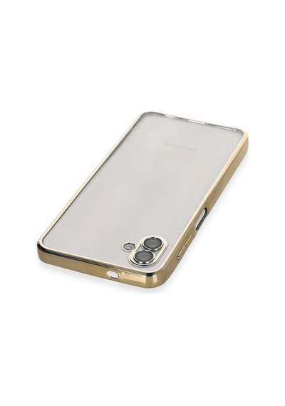 Mey İthalat Samsung Uyumlu Galaxy A04 Kılıf Lensli Silikon - Gold Altın