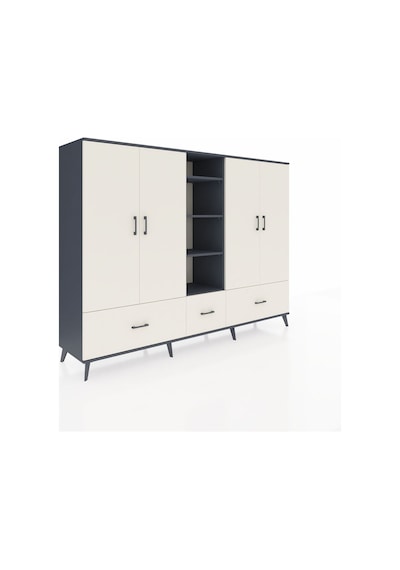 Hyperion Dolap 12 Raflı 3 Çekmeceli 4 Kapaklı 220x44x163 Antrasit Antrasit-aytaşı Hyperion Dolap 12 Raflı 3 Çekmeceli 4 Kapaklı 220x44x163 Antrasit Antrasit-aytaşı