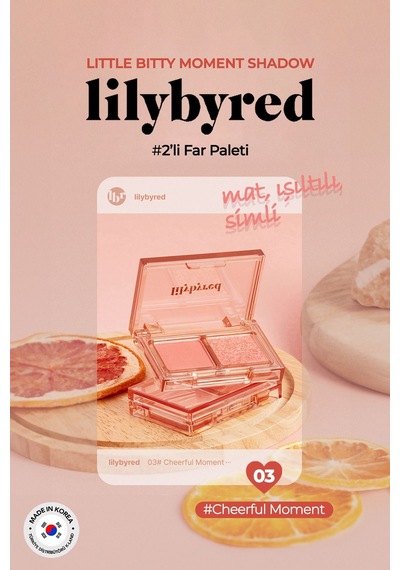 Lilybyred 2’Li Mat / Parlak Far Paleti Little Bitty Moment Shadow 03 Cheerful Moment Mat / Parlak