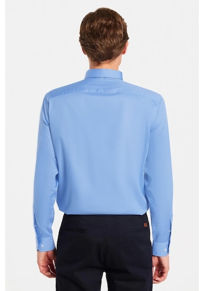 Tudors Erkek Slim Fit Non-ıron Pamuklu Doğa Dostu Ekoteks Belgeli Ütü Gerektirmez Açık Mavi Gömlek-42685 Açık Mavi