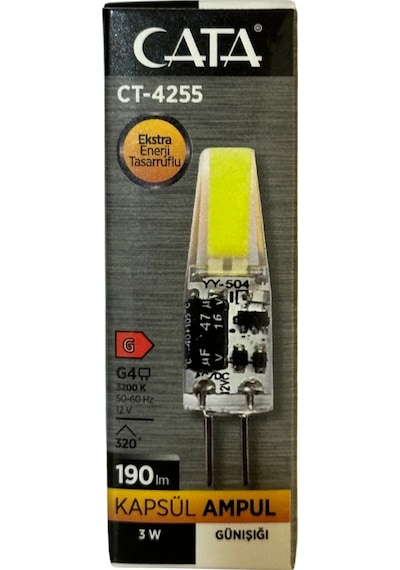 Cata Ct-4255 3w 12v 3200k Günışığı G4 Duylu Led Kapsül Ampul