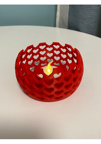 Bezos Kalp Işık Yansımalı Tealight Mumluk Romantik Dekoratif Mum Tutucu Bzoshb Çok Renkli